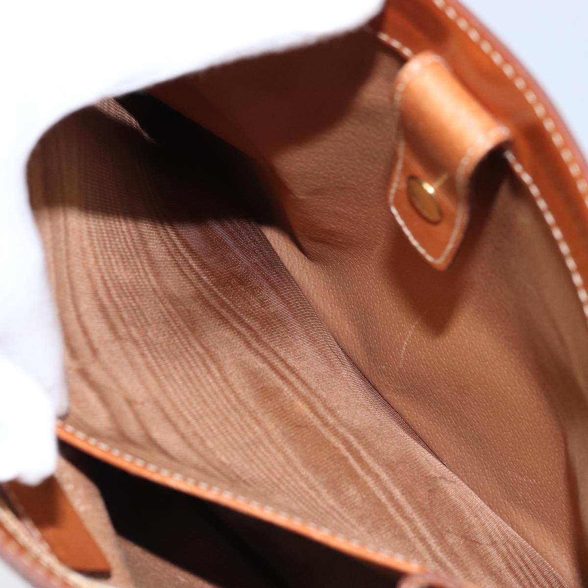 CELINE Macadam Canvas Tote Bag PVC Leather Brown Gold Auth ARZ422