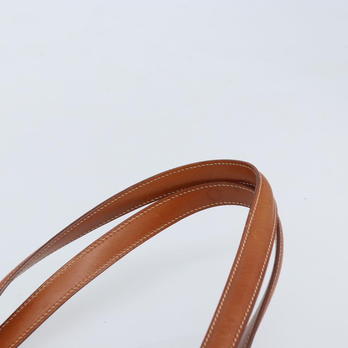 CELINE Macadam Canvas Tote Bag PVC Leather Brown Gold Auth ARZ422