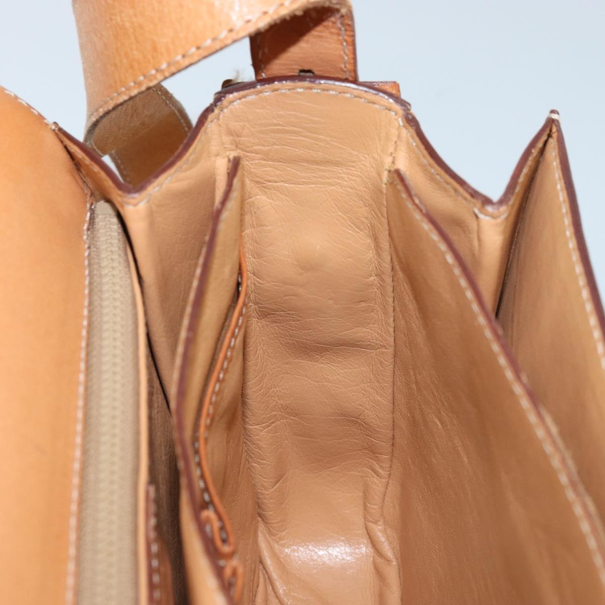 CELINE Macadam Canvas Shoulder Bag PVC Leather Brown Gold Auth ARZ423