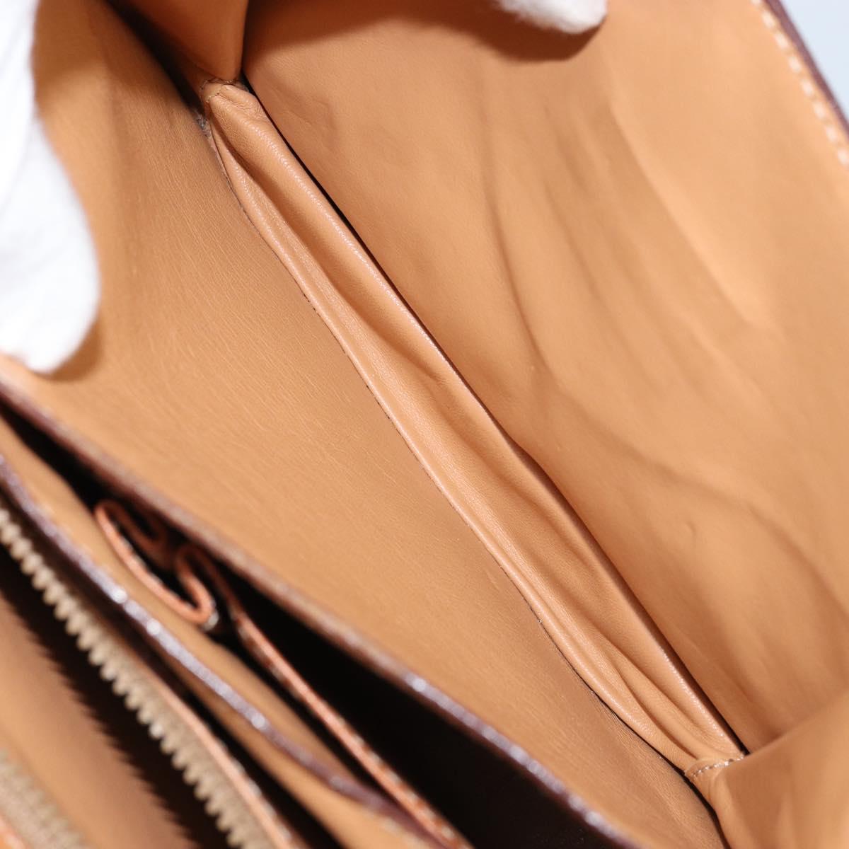 CELINE Macadam Canvas Shoulder Bag PVC Leather Brown Gold Auth ARZ423