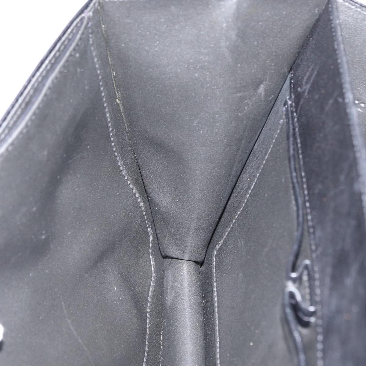 CELINE Hand Bag Leather Black Gold Auth ARZ427
