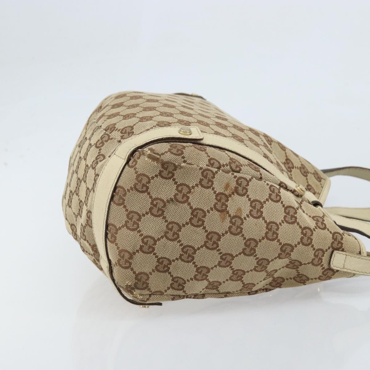 GUCCI GG Canvas Abbey Tote Bag Beige Gold 130736 Auth ARZ431