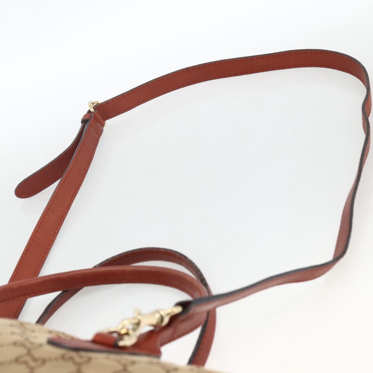 GUCCI GG Canvas Hand Bag 2way Beige Gold 269957 Auth ARZ432