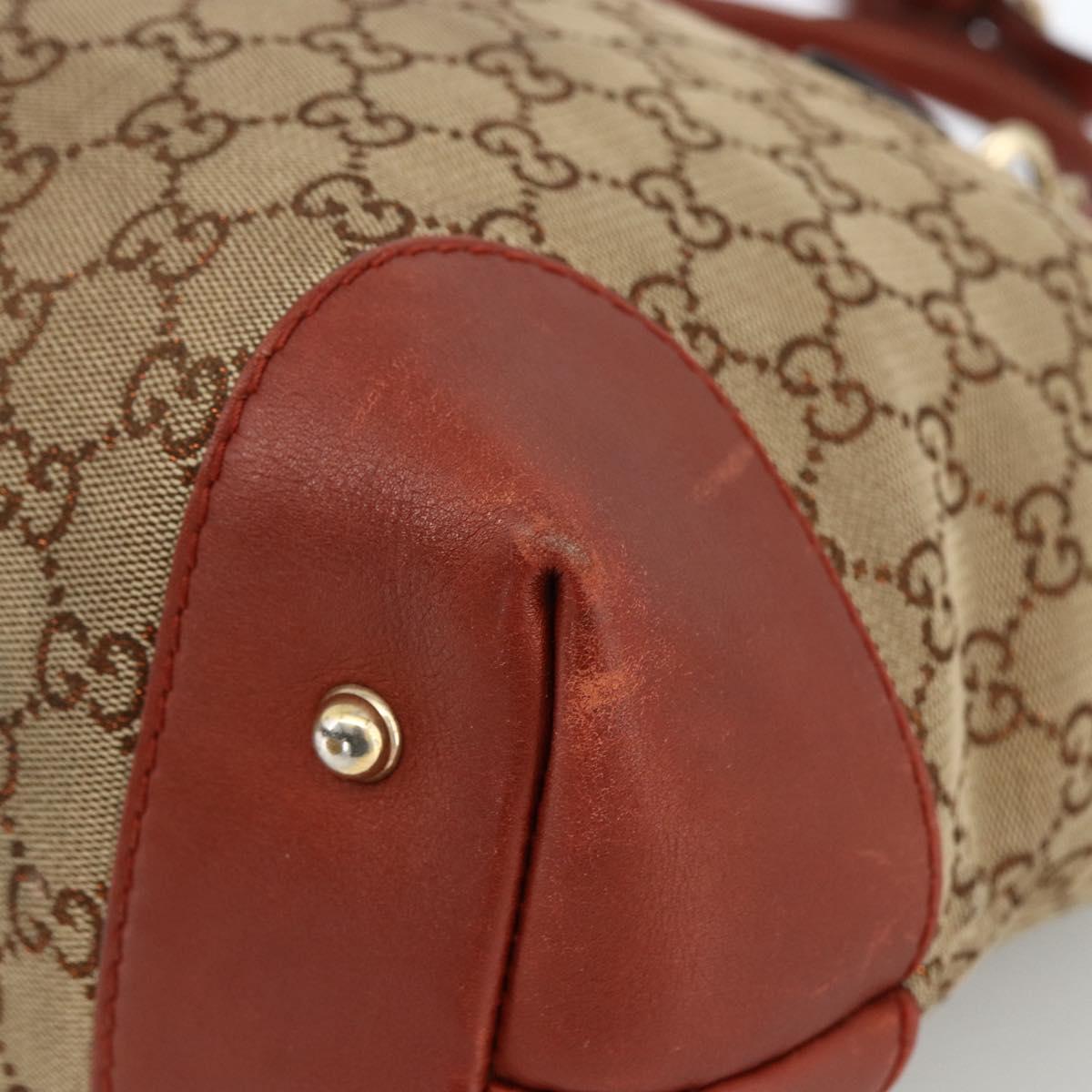 GUCCI GG Canvas Hand Bag 2way Beige Gold 269957 Auth ARZ432
