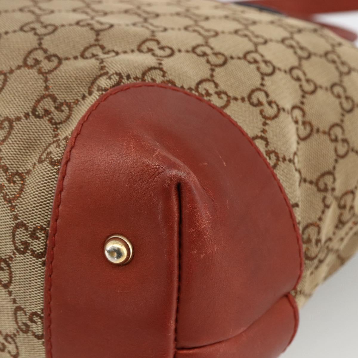 GUCCI GG Canvas Hand Bag 2way Beige Gold 269957 Auth ARZ432