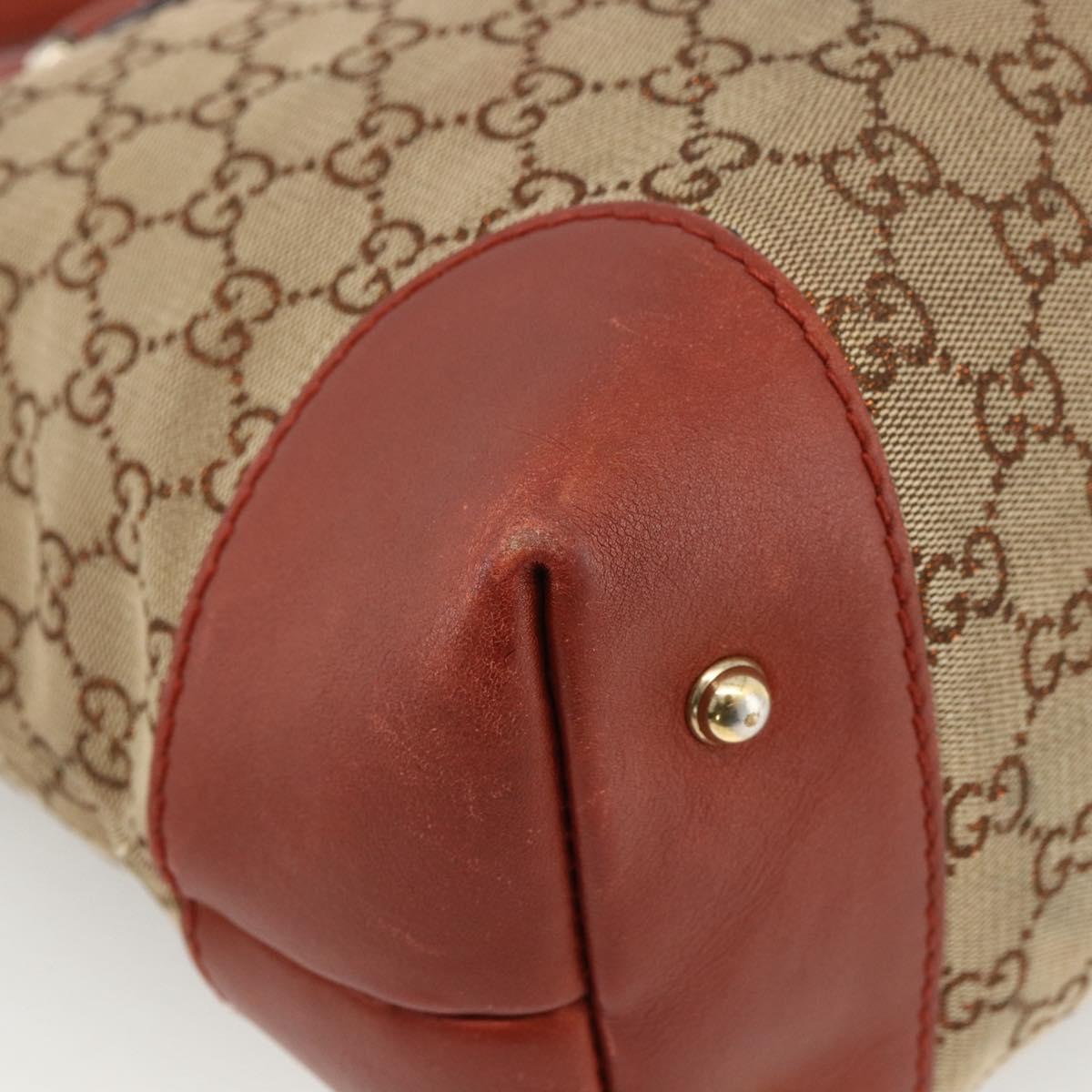 GUCCI GG Canvas Hand Bag 2way Beige Gold 269957 Auth ARZ432