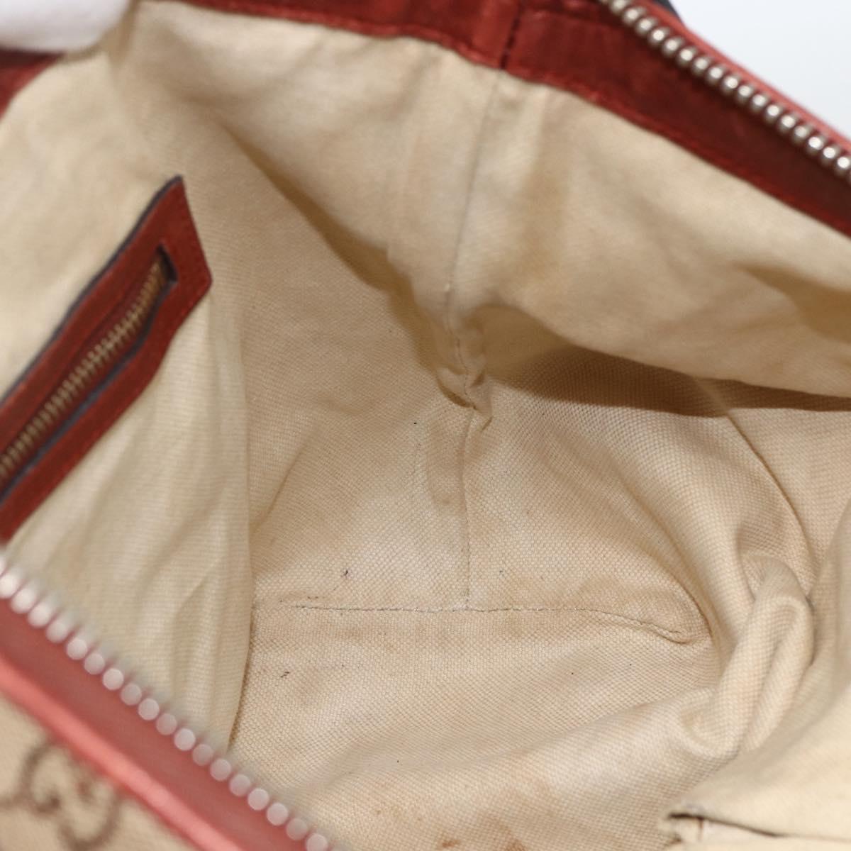 GUCCI GG Canvas Hand Bag 2way Beige Gold 269957 Auth ARZ432