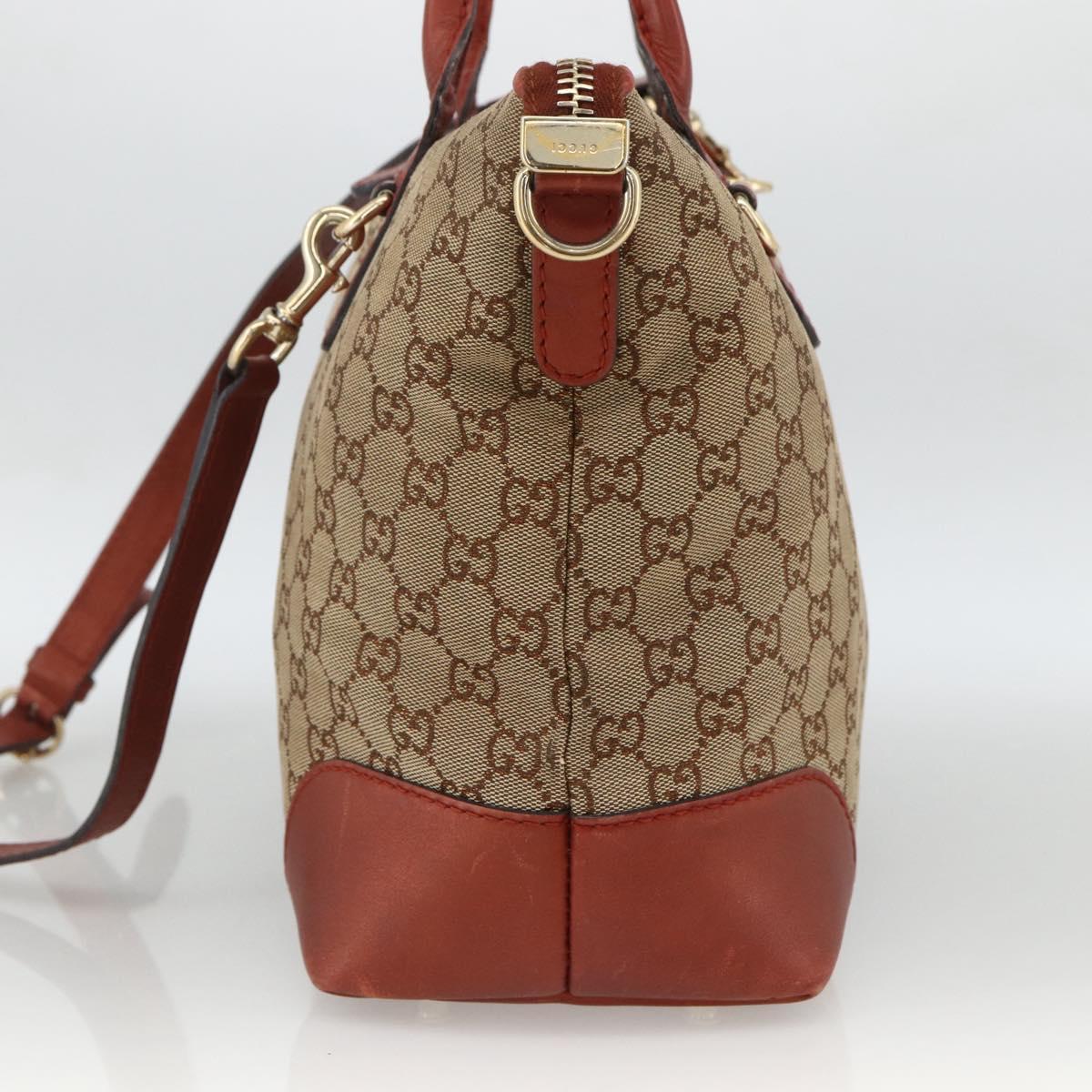 GUCCI GG Canvas Hand Bag 2way Beige Gold 269957 Auth ARZ432