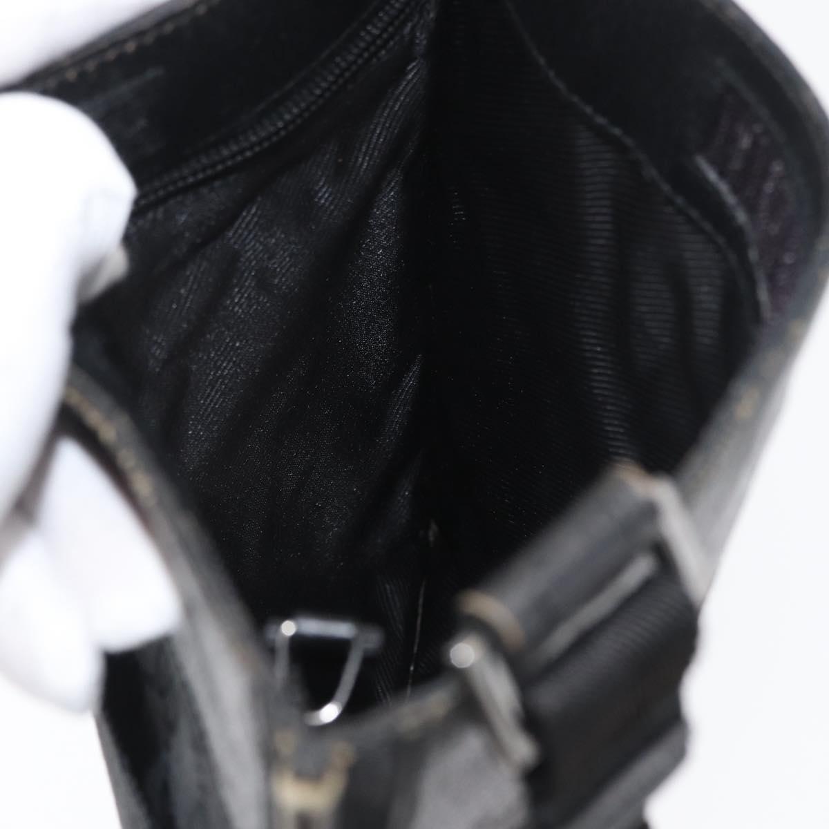 GUCCI GG Canvas Shoulder Bag Black Silver 27639 Auth ARZ435