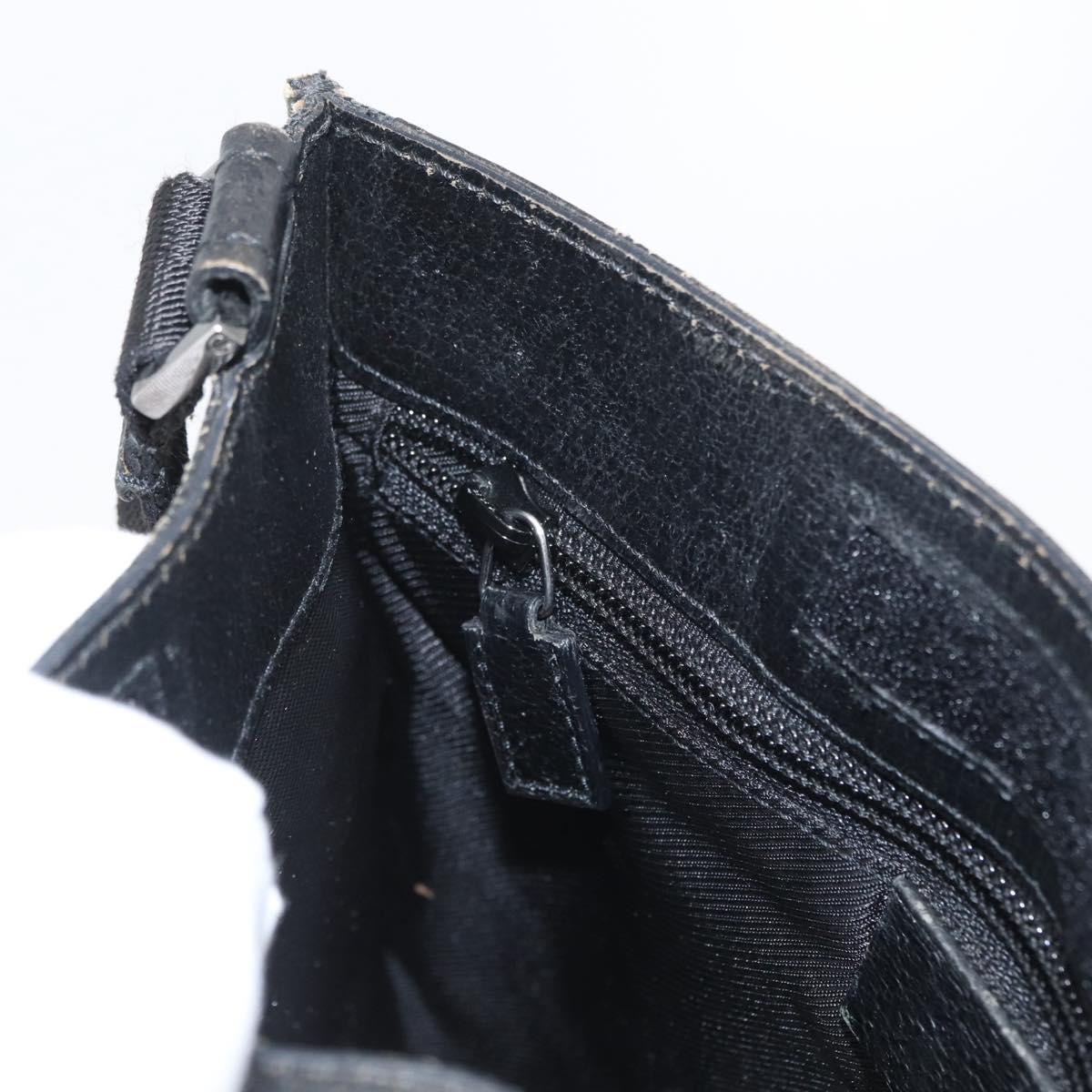 GUCCI GG Canvas Shoulder Bag Black Silver 27639 Auth ARZ435