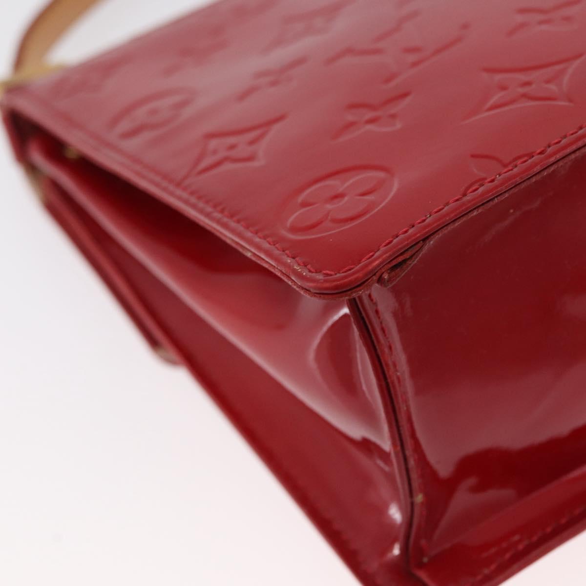 LOUIS VUITTON Monogram Vernis Spring Street Hand Bag Red M91135 LV Auth ARZ439