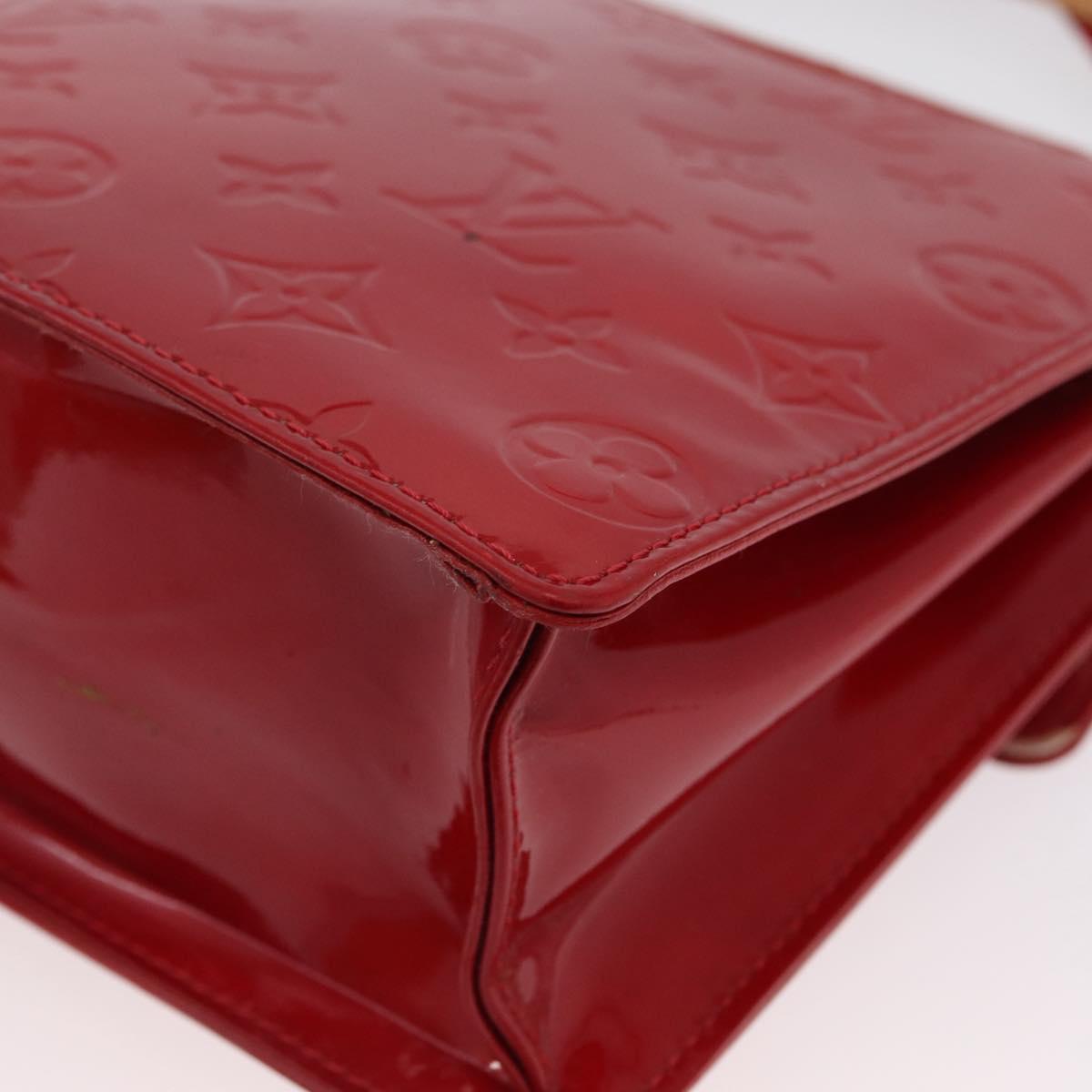 LOUIS VUITTON Monogram Vernis Spring Street Hand Bag Red M91135 LV Auth ARZ439