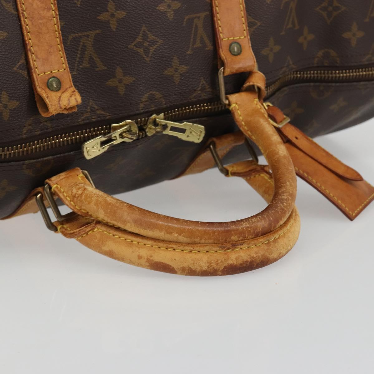 LOUIS VUITTON Monogram Keepall Bandouliere 50 Boston Bag M41416 LV Auth ARZ457