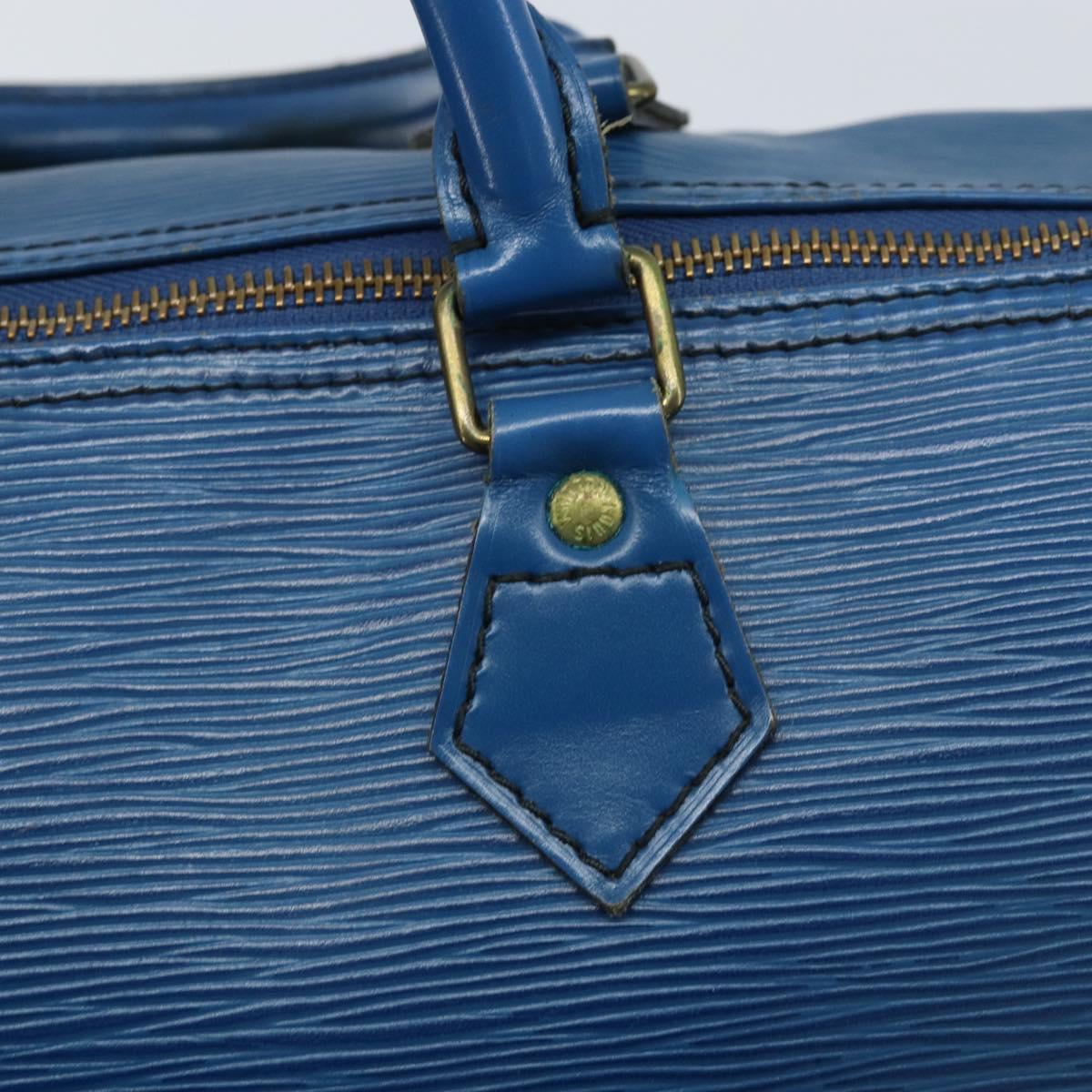 LOUIS VUITTON Epi Speedy 35 Hand Bag Toledo Blue M42995 LV Auth ARZ466