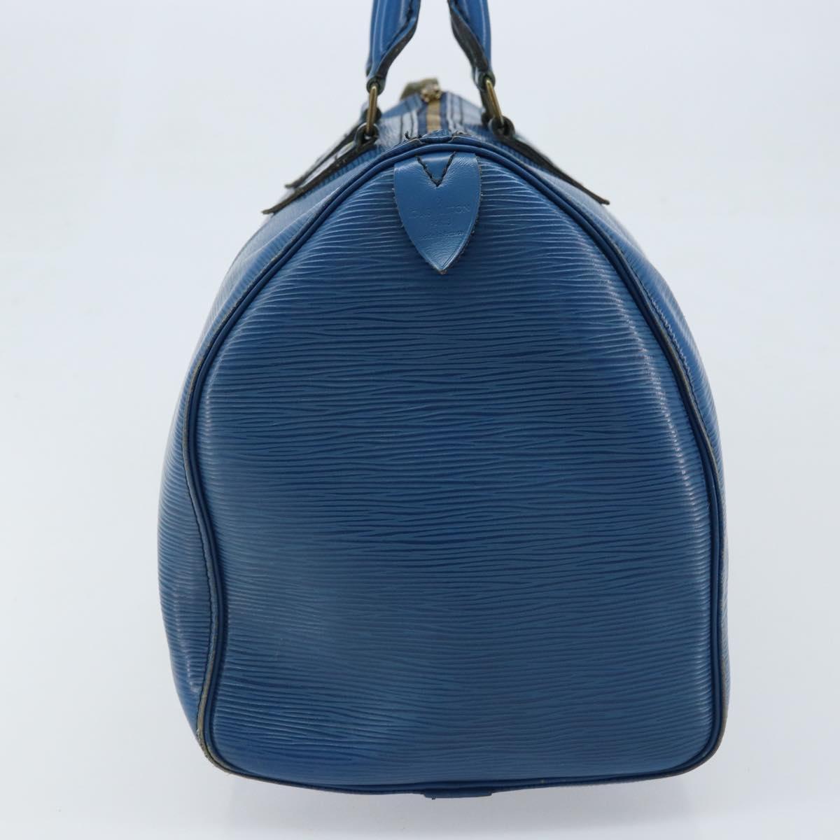 LOUIS VUITTON Epi Speedy 35 Hand Bag Toledo Blue M42995 LV Auth ARZ466