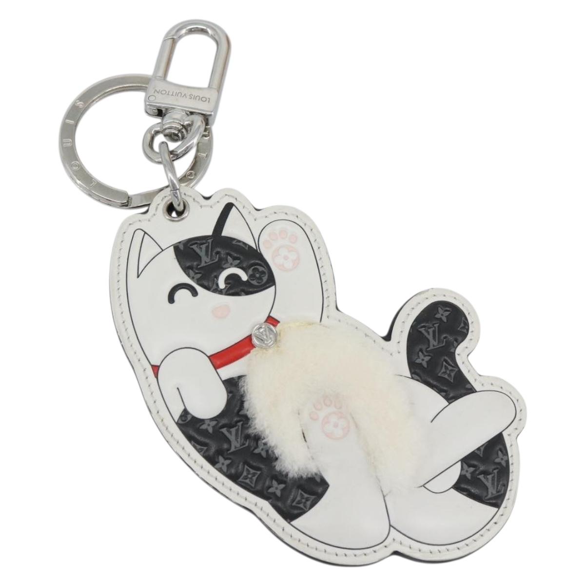 LOUIS VUITTON Monogram LV Cat Charm M01475 LV Auth ARZ470SAM