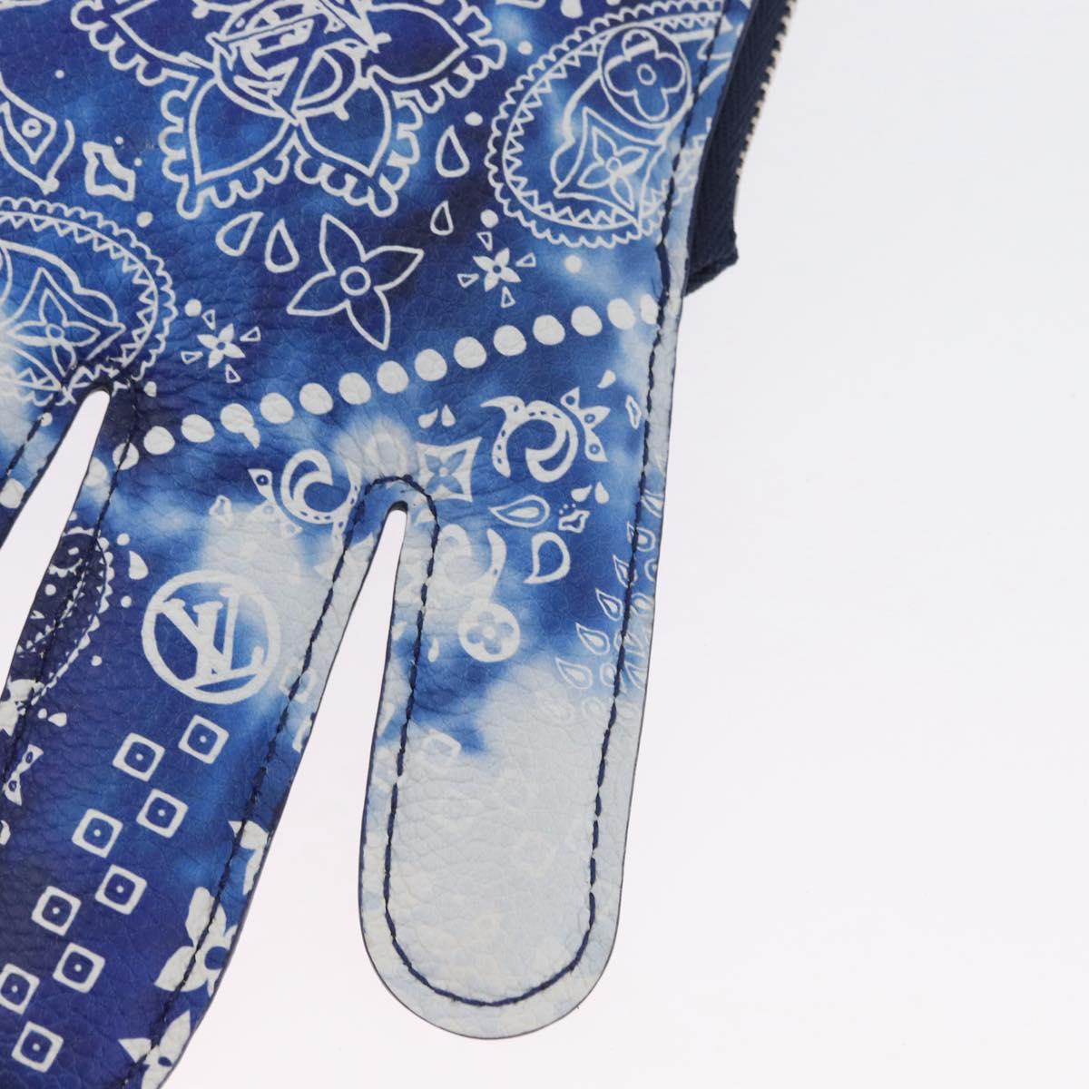 LOUIS VUITTON Monogram Bandana HIGH 5 Pouch White Blue M81410 LV Auth ARZ477SAM