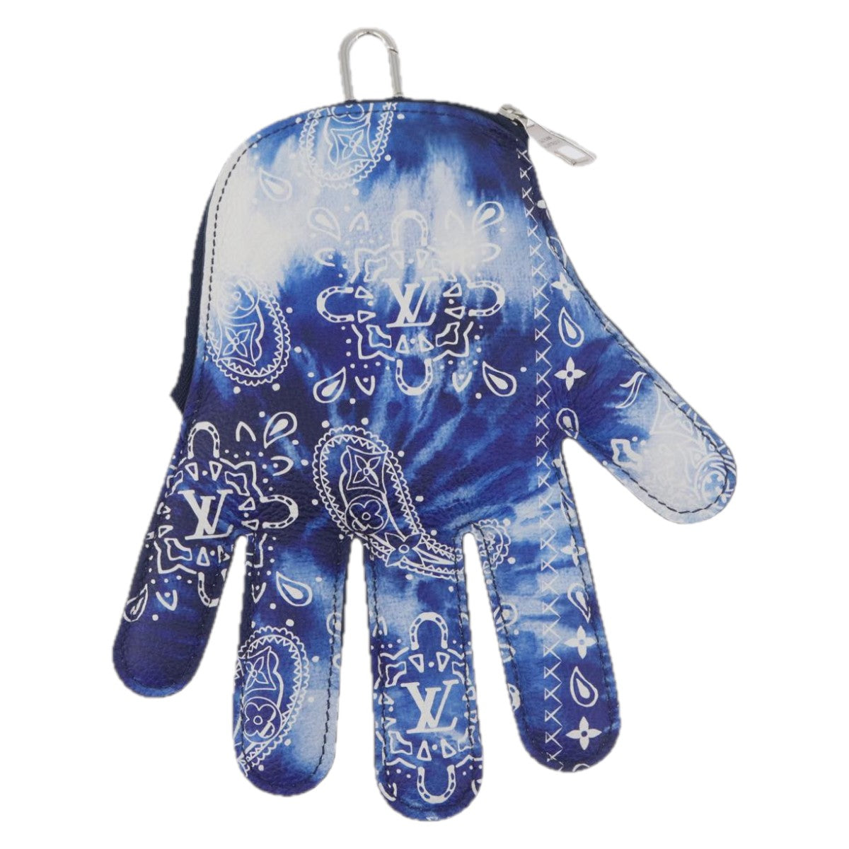 LOUIS VUITTON Monogram Bandana HIGH 5 Pouch White Blue M81410 LV Auth ARZ477SAM