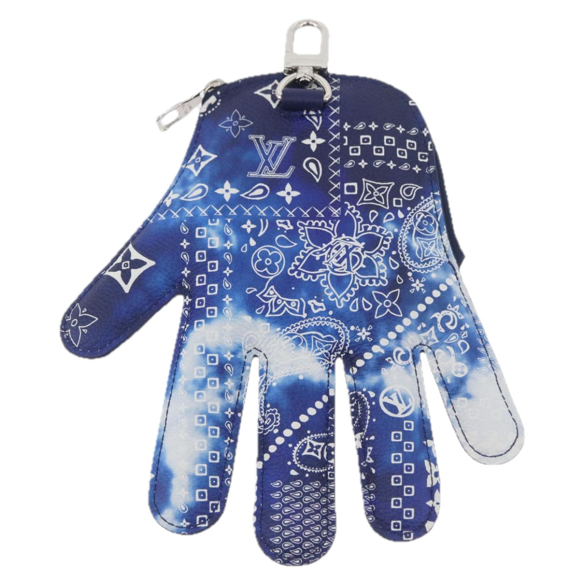 LOUIS VUITTON Monogram Bandana HIGH 5 Pouch White Blue M81410 LV Auth ARZ477SAM