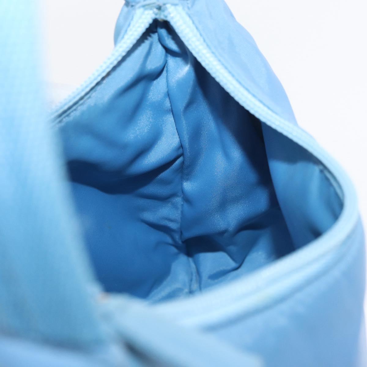 PRADA Hand Bag Nylon Light Blue Silver Auth ARZ485A