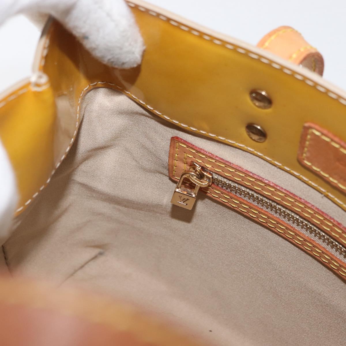 LOUIS VUITTON Monogram Vernis Reade PM Hand Bag Beige M91144 LV Auth ARZ496