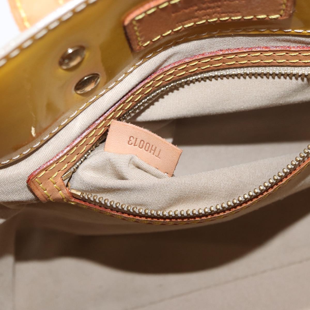 LOUIS VUITTON Monogram Vernis Reade PM Hand Bag Beige M91144 LV Auth ARZ496