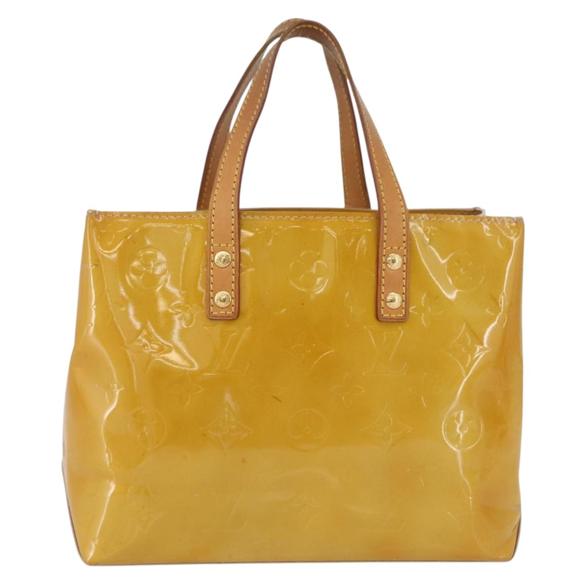 LOUIS VUITTON Monogram Vernis Reade PM Hand Bag Beige M91144 LV Auth ARZ496
