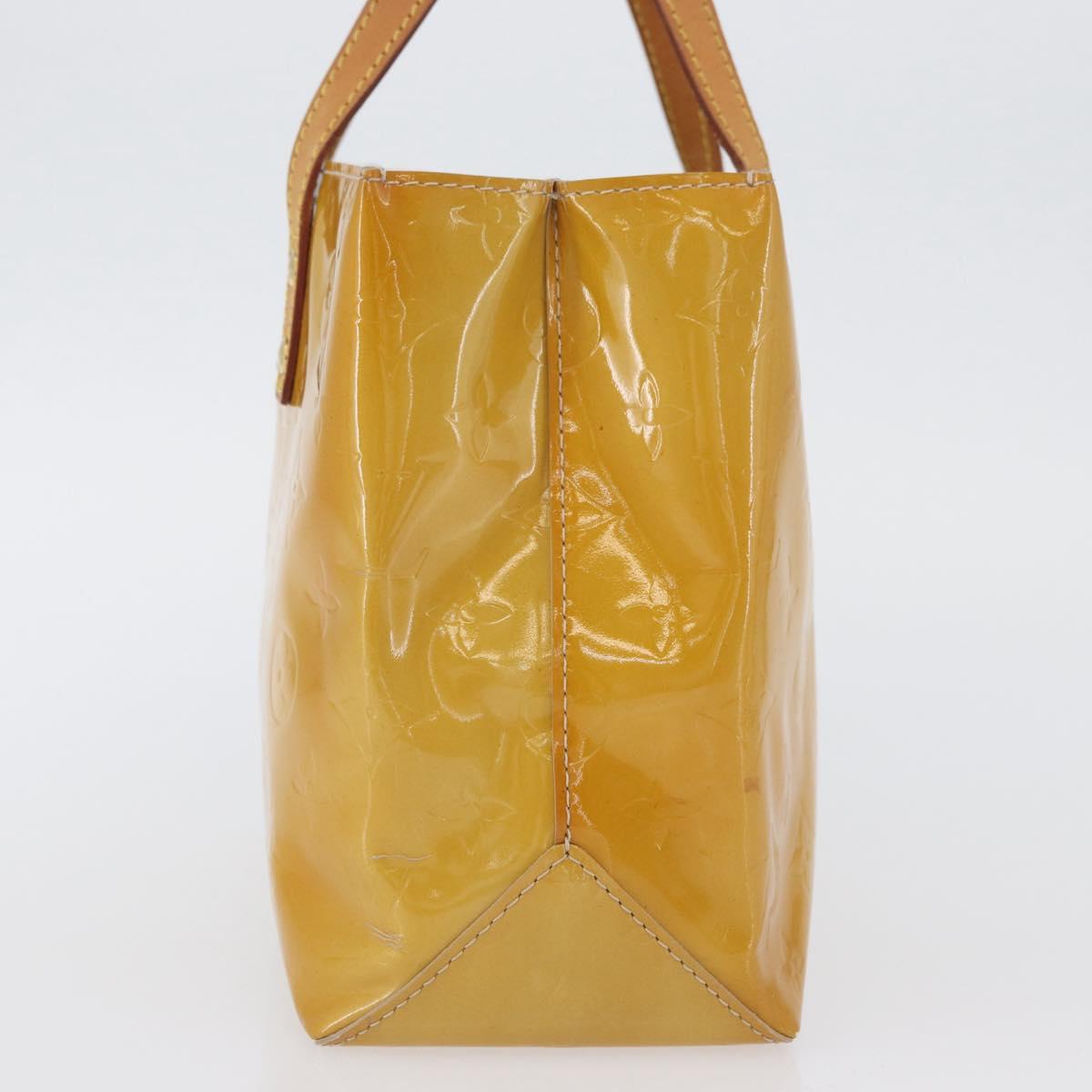 LOUIS VUITTON Monogram Vernis Reade PM Hand Bag Beige M91144 LV Auth ARZ496