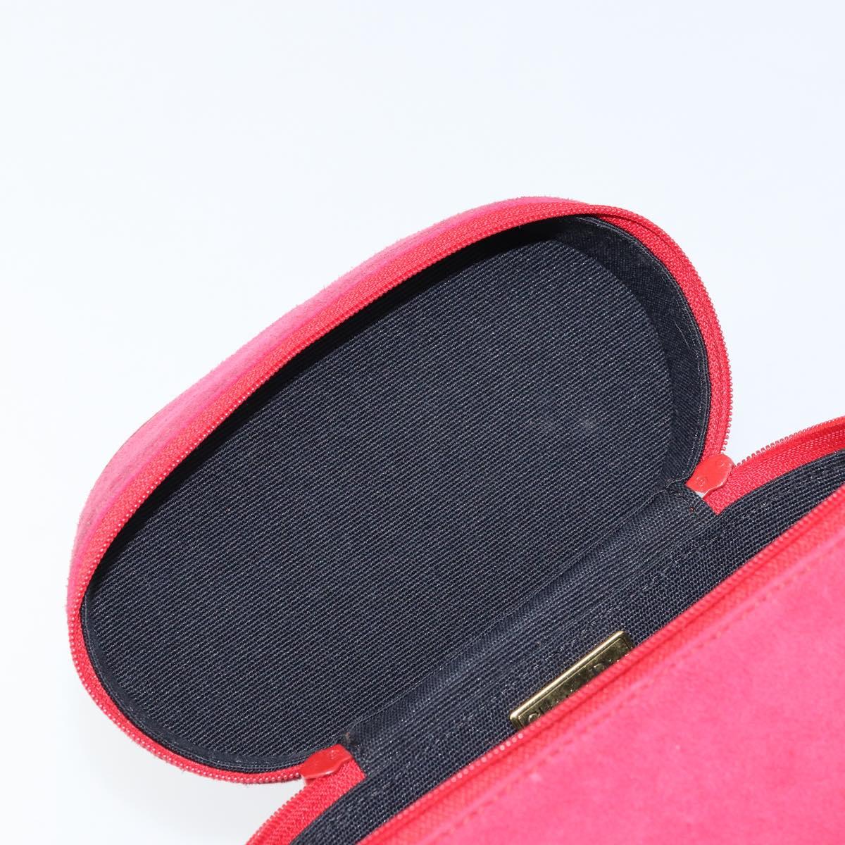 Christian Dior Chain Shoulder Bag Suede Pink Gold Auth ARZ505A