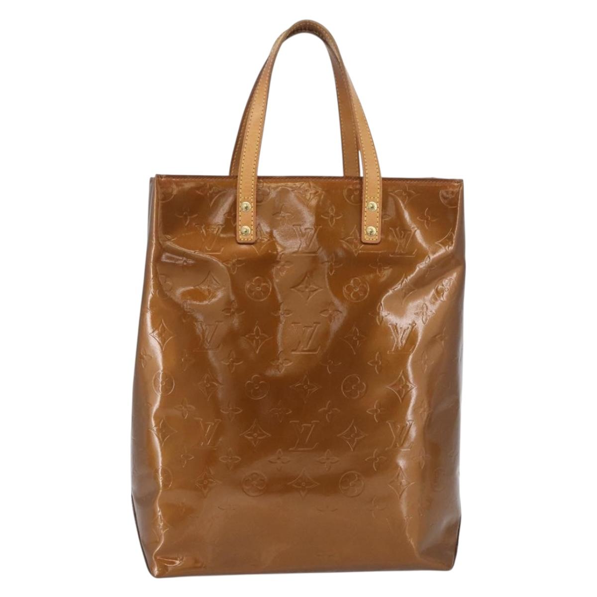 LOUIS VUITTON Monogram Vernis Reade MM Hand Bag Bronze M91143 LV Auth ARZ508