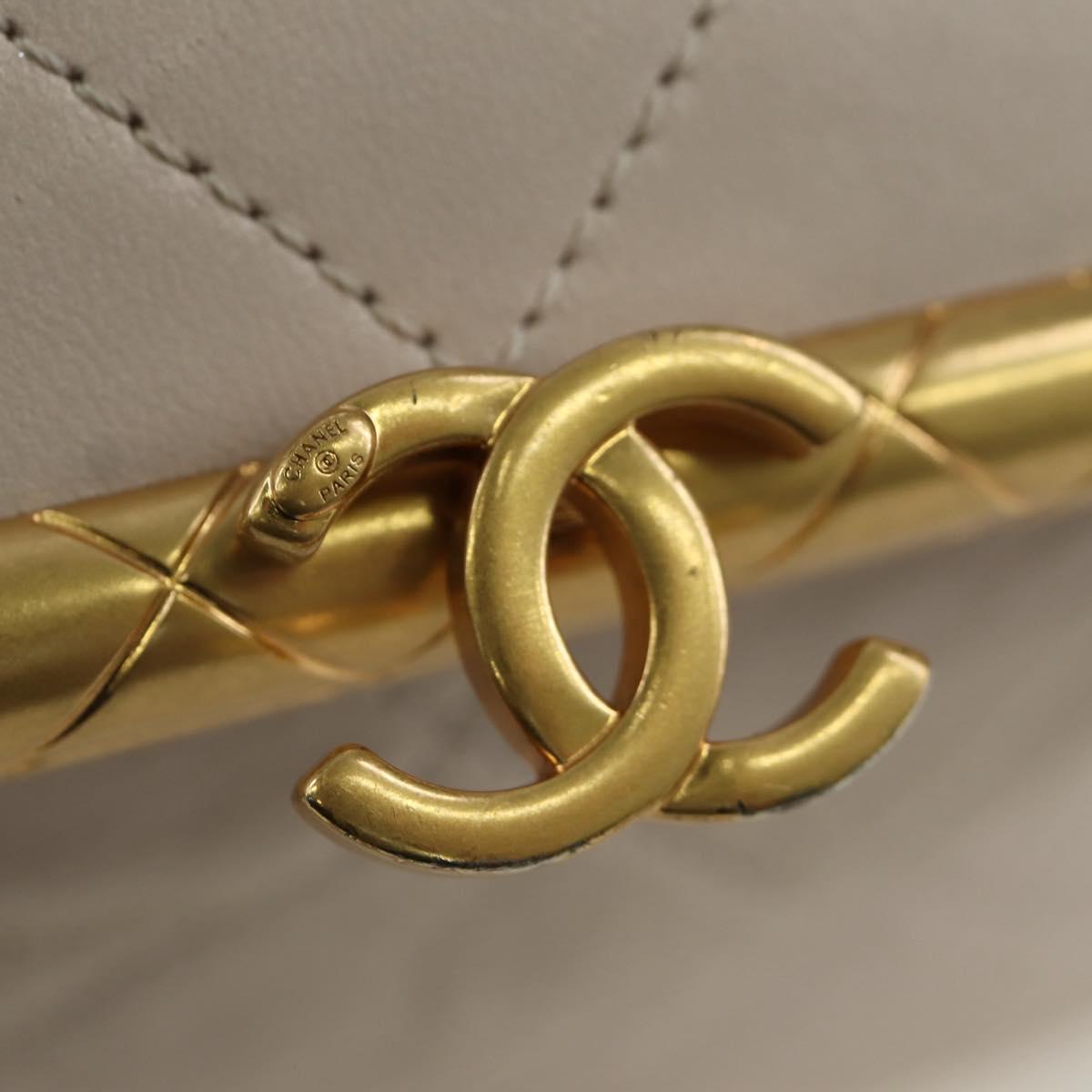 CHANEL Chain Matelasse Shoulder Bag Lamb Skin 2way Pink Gold CC Auth ARZ510V