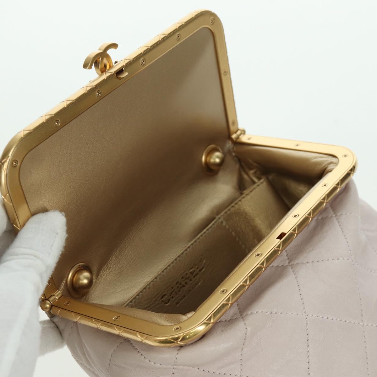CHANEL Chain Matelasse Shoulder Bag Lamb Skin 2way Pink Gold CC Auth ARZ510V