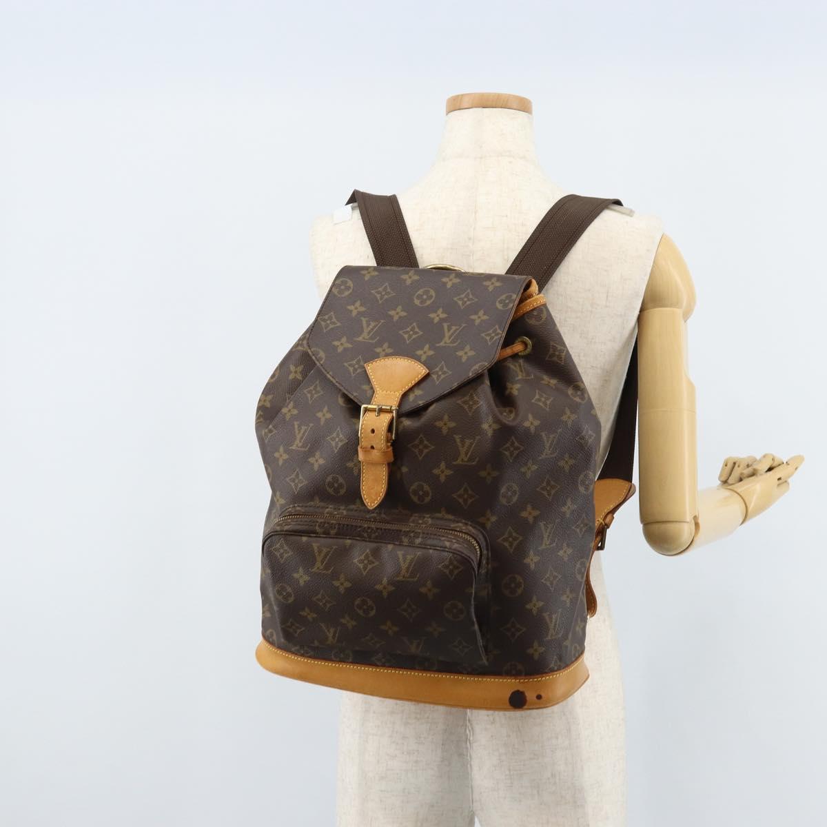 LOUIS VUITTON Monogram Montsouris GM Backpack M51135 LV Auth ARZ520A