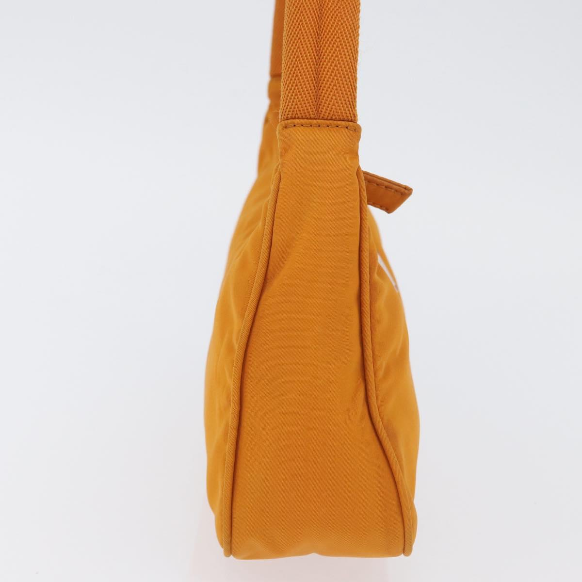 PRADA Hand Bag Nylon Orange Gold Auth ARZ521V