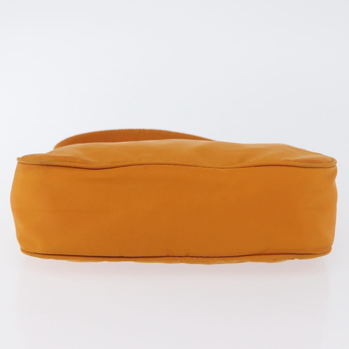 PRADA Hand Bag Nylon Orange Gold Auth ARZ521V