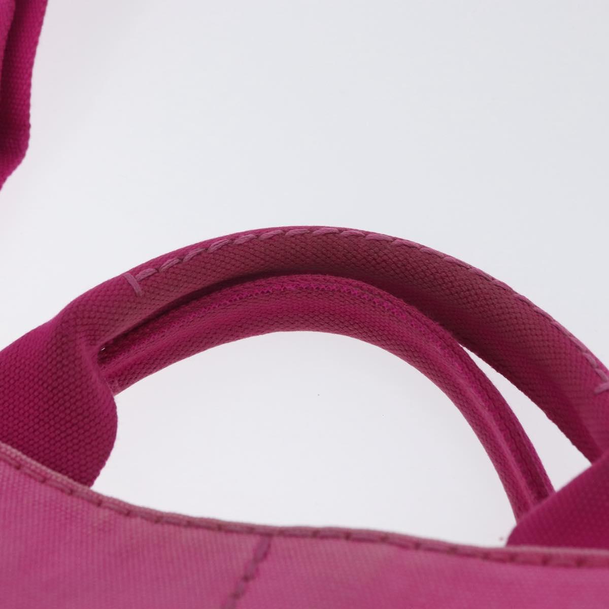 PRADA Canapa PM Hand Bag Canvas 2way Pink Gold Auth ARZ534