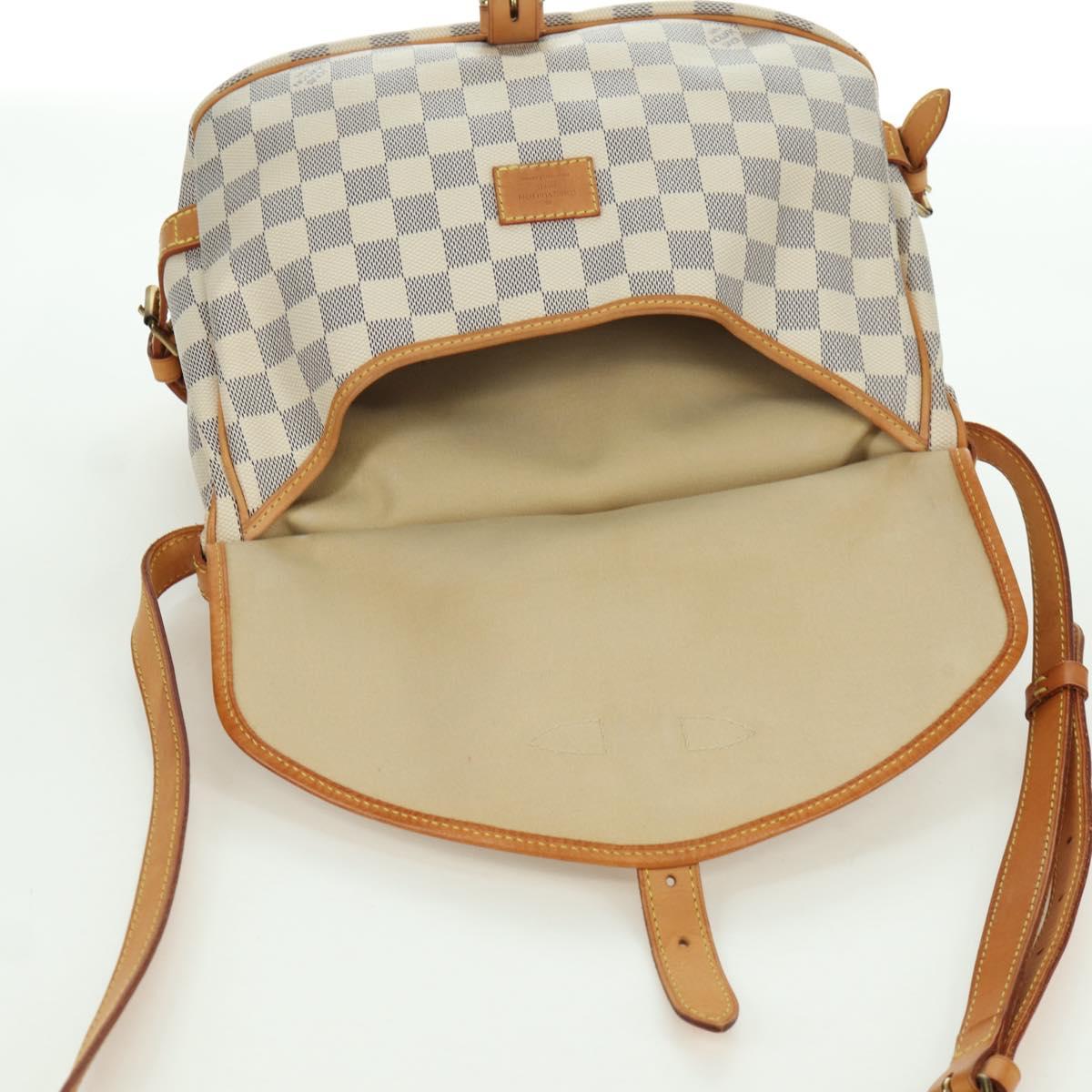 LOUIS VUITTON Damier Azur Saumur 30 Shoulder Bag SPO N48202 LV Auth ARZ546V
