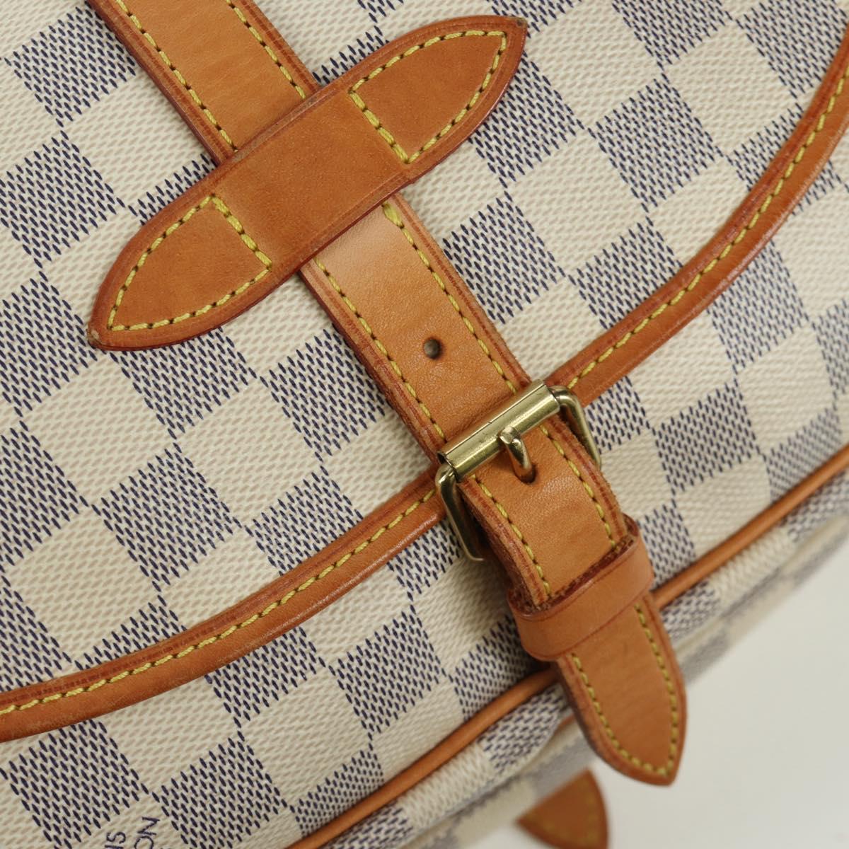 LOUIS VUITTON Damier Azur Saumur 30 Shoulder Bag SPO N48202 LV Auth ARZ546V