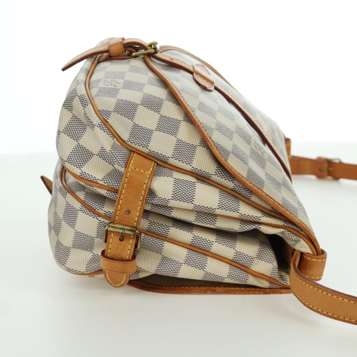 LOUIS VUITTON Damier Azur Saumur 30 Shoulder Bag SPO N48202 LV Auth ARZ546V