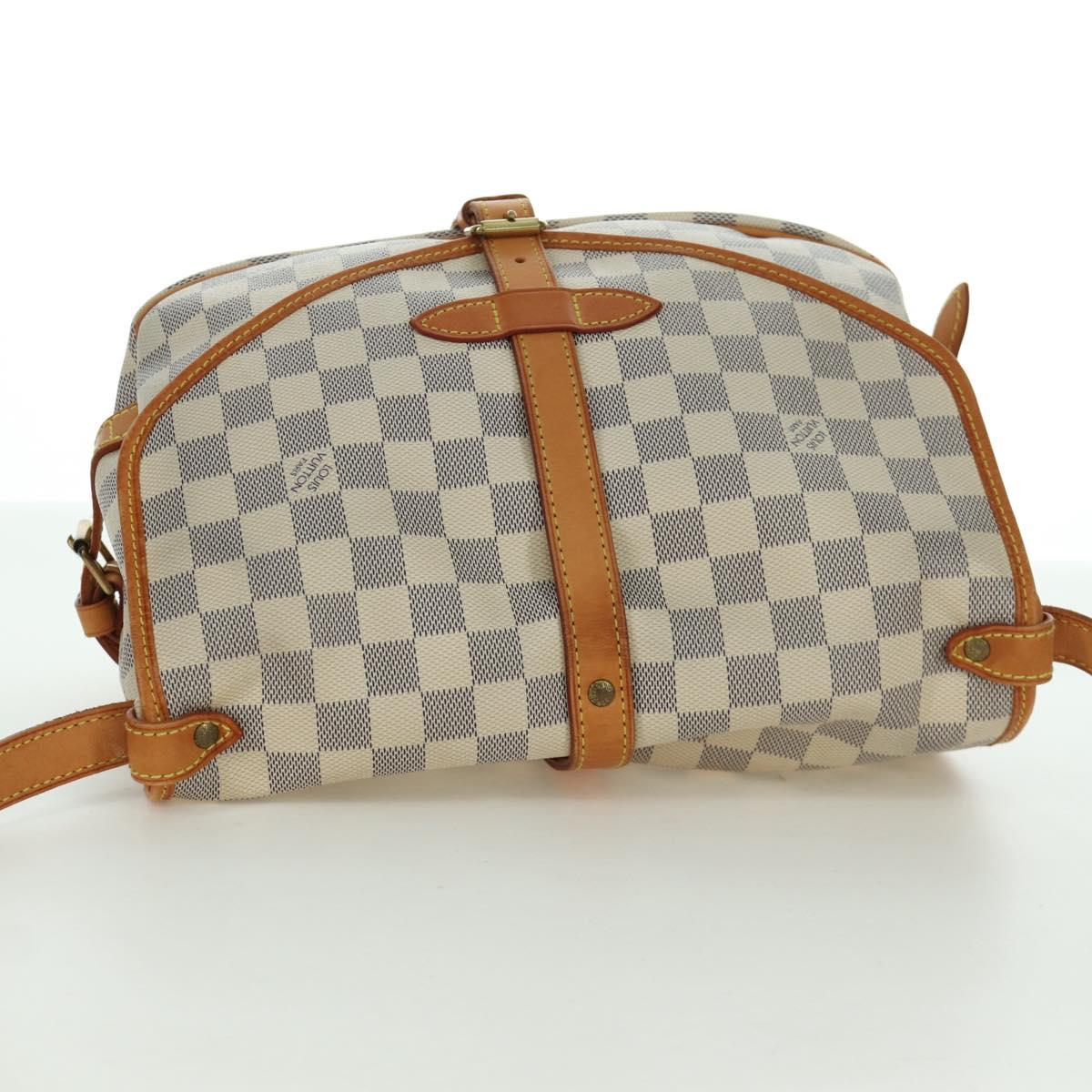 LOUIS VUITTON Damier Azur Saumur 30 Shoulder Bag SPO N48202 LV Auth ARZ546V