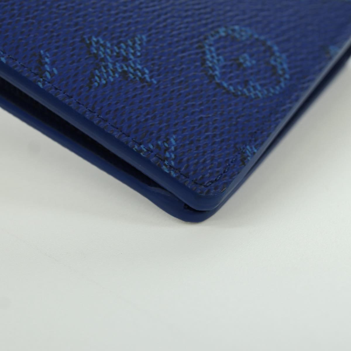LOUIS VUITTON Monogram Brazza Portefeuille Long Wallet Blue M25985 Auth ARZ553SM