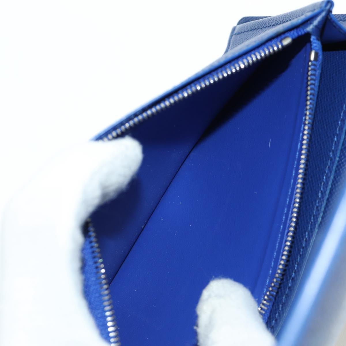 LOUIS VUITTON Monogram Brazza Portefeuille Long Wallet Blue M25985 Auth ARZ553SM