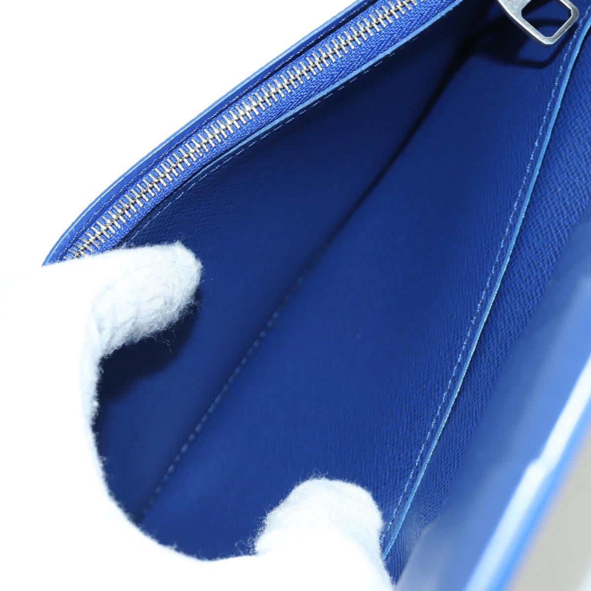 LOUIS VUITTON Monogram Brazza Portefeuille Long Wallet Blue M25985 Auth ARZ553SM