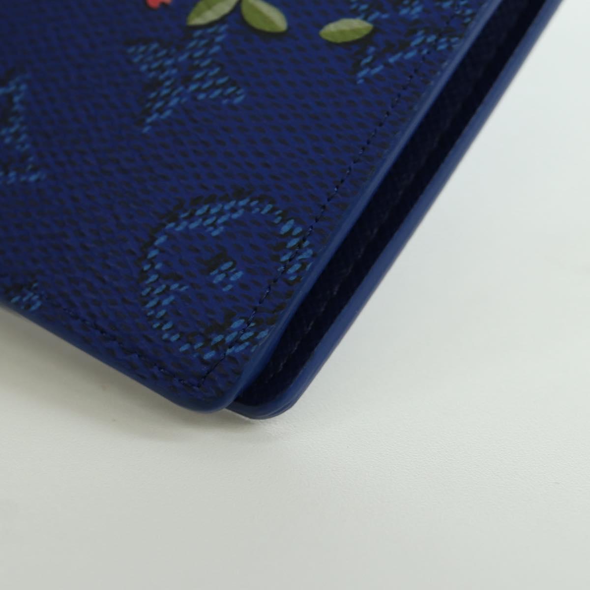LOUIS VUITTON Monogram Brazza Portefeuille Long Wallet Blue M25985 Auth ARZ553SM