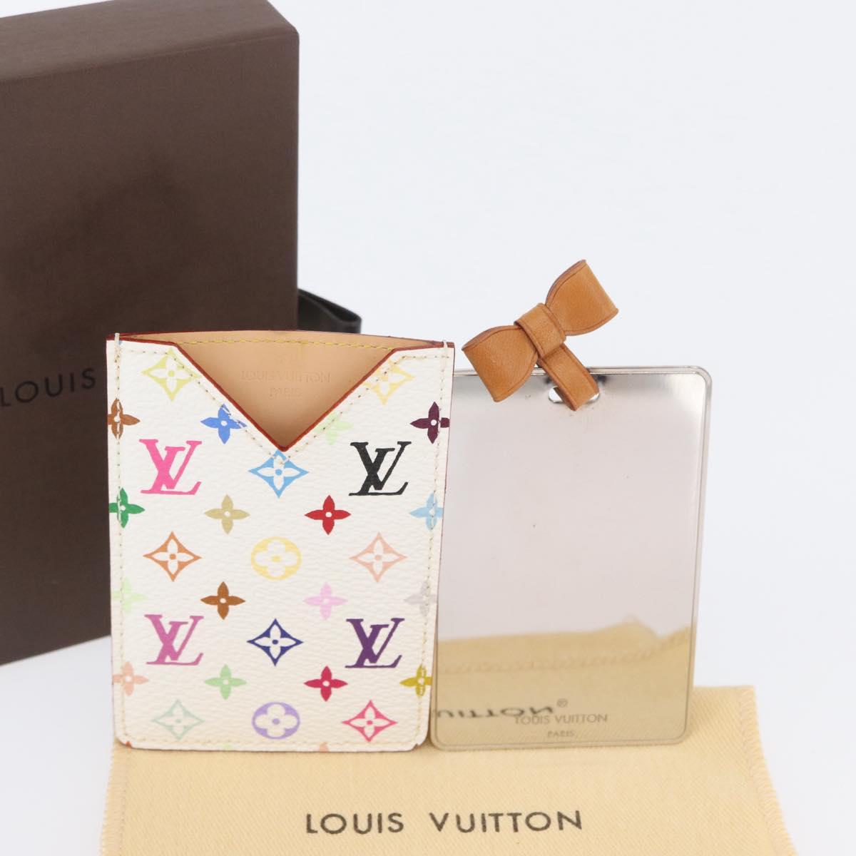 LOUIS VUITTON Monogram Multicolor Etui Miroir White M92651 LV Auth ARZ558