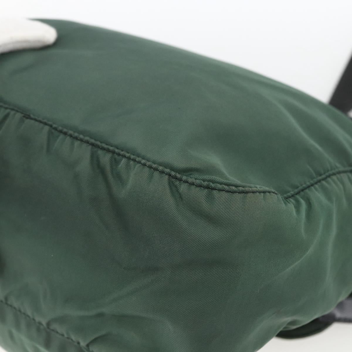 PRADA Shoulder Bag Nylon Green Silver Auth ARZ561