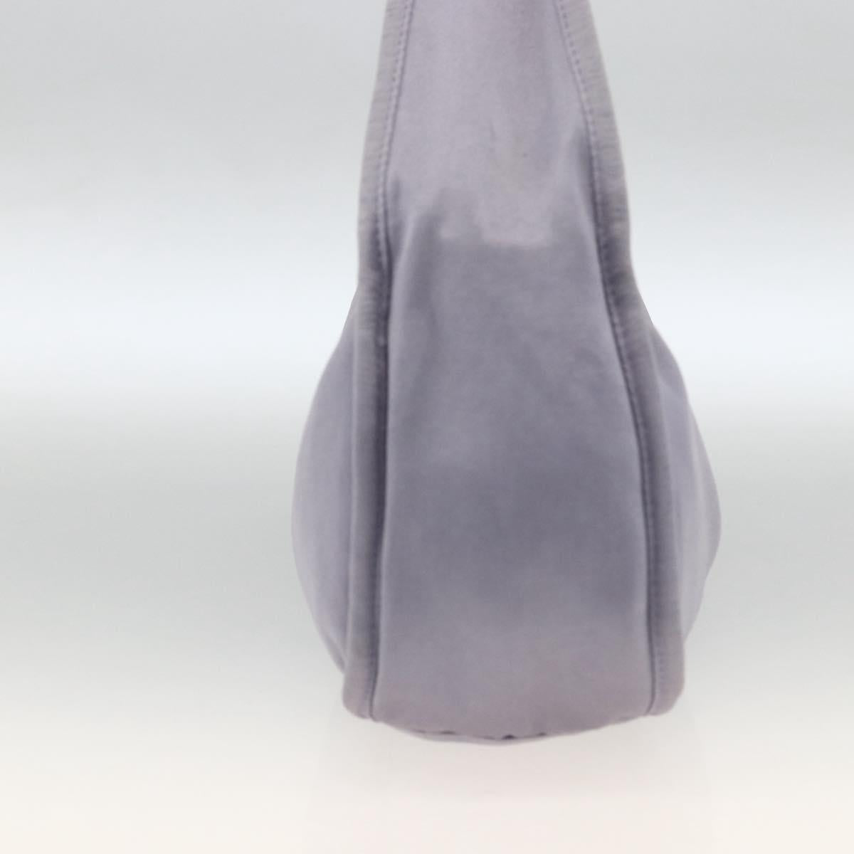 PRADA Pouch Hand Bag Satin Purple Silver Auth ARZ573A
