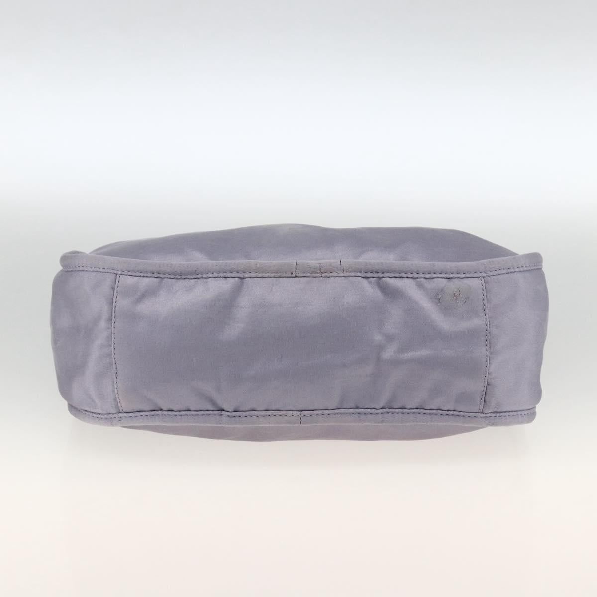 PRADA Pouch Hand Bag Satin Purple Silver Auth ARZ573A