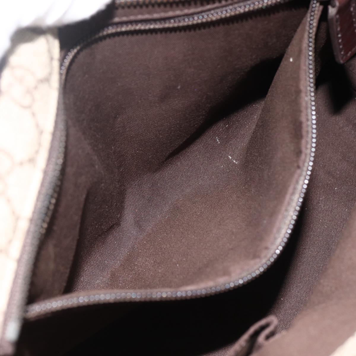 GUCCI GG Supreme Hand Bag PVC Beige Silver 181086 Auth ARZ575