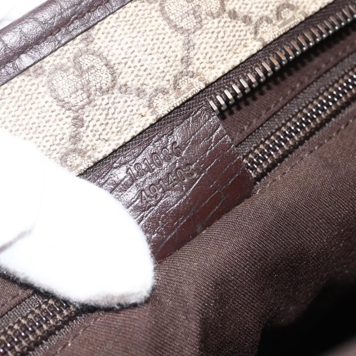 GUCCI GG Supreme Hand Bag PVC Beige Silver 181086 Auth ARZ575